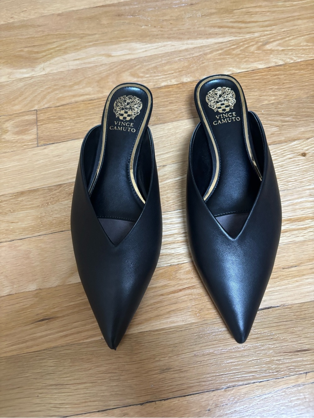 Vince Camuto Vinia Leather Pointed Toe Slip-On Mules